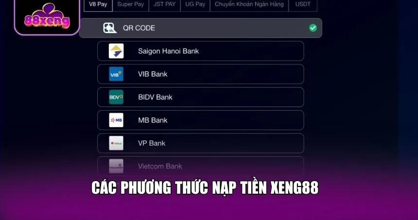 Các phương thức nạp tiền Xeng88